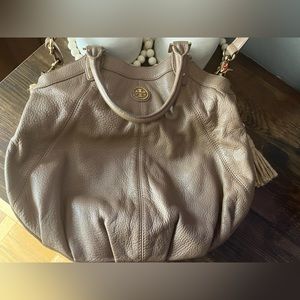 Tory Burch taupe hand and crossbody bag